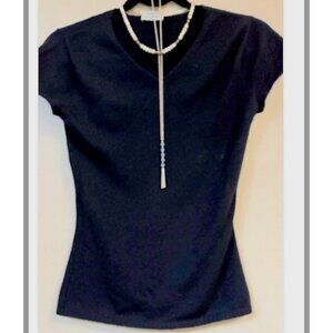 Philosophy by Alberta Ferretti Women's Black Cashmere Sweater Sz S Quiet Luxury‎